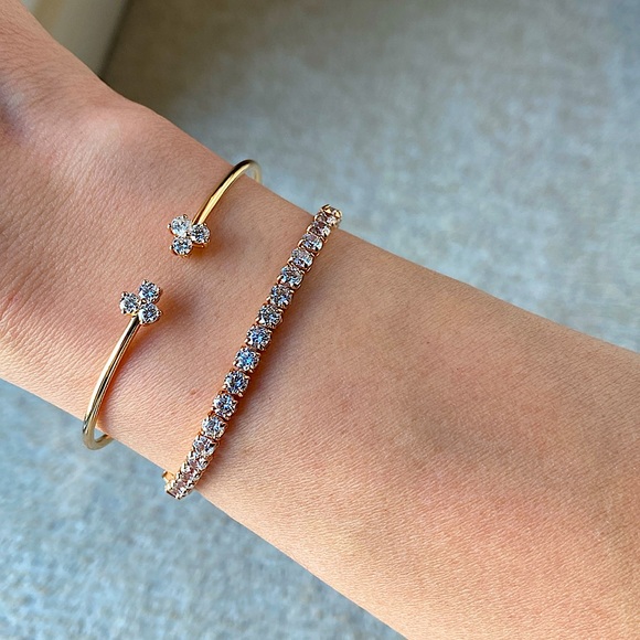 Swarovski Crystal Tennis Bracelet, Rose Gold, Matrix Collection, Adjustable - Picture 5 of 8